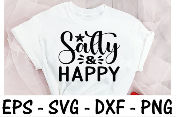 Salty Happy Graphics for Summer T-Shirt Designs