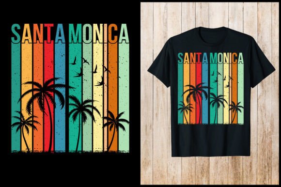 Santa Monica Summer Retro T-Shirt: A Perfect Graphic for Local Brands