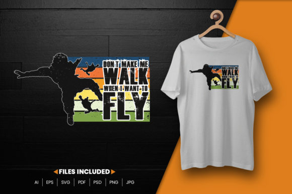 Sky Diving T-shirt Design: Graphics & Print Templates