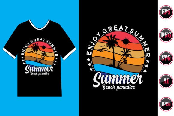 Summer Beach T-shirt 8 Graphics and Illustrations Review