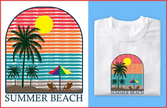 Summer Beach Vector Graphics for T-Shirt Designs