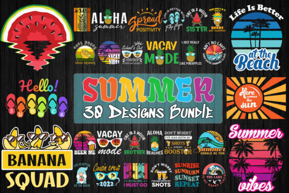 Summer Bundle SVG 30 Designs: Graphics for T-Shirt Designs