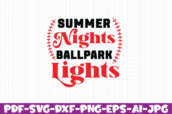 Summer Nights Ballpark Lights: Graphics & T-Shirt Designs