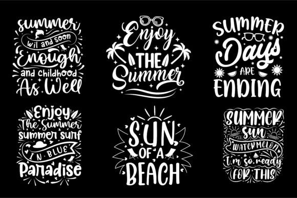 Summer Typography T-shirt Design Bundle Graphics Review